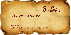 Bühler Szabina névjegykártya